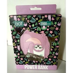 iJoy Purple White Sloth Icon Animal Power Bank Battery for Phone Life 2000mAH